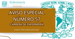 Aviso especial Núm. 57 Carrera de Enfermería